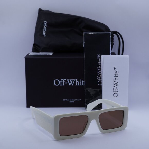 Off-White OERI140 TROY 0164 Rectangle Sunglasses – White/Brown main image 8